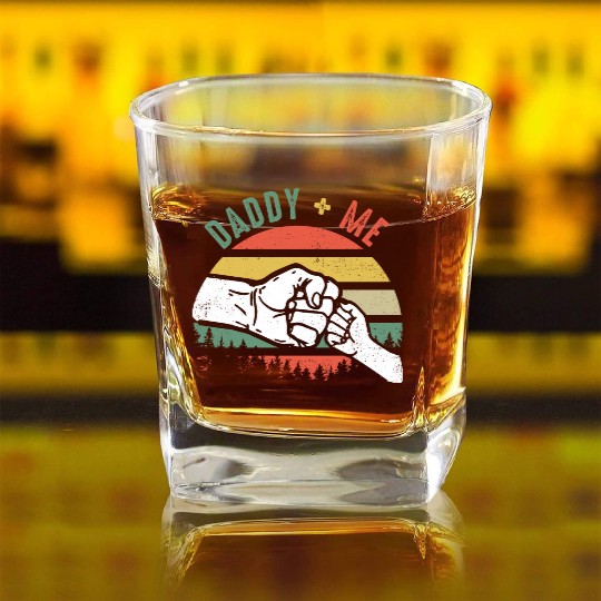 Love Daddy and Me Square Whiskey Glasses