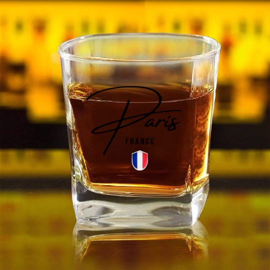 I love Paris, Paris France Square Whiskey Glasses