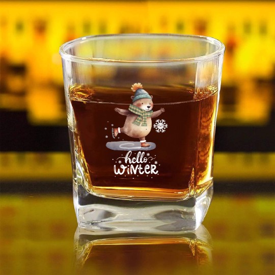 Winter Solstice Serenity Square Whiskey Glasses