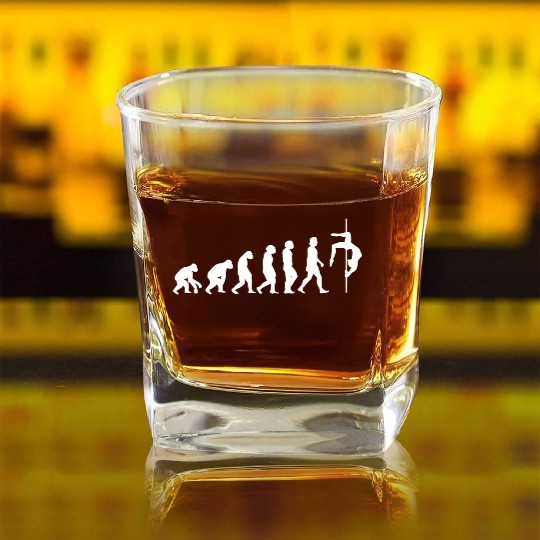 Pole dance dancer evolution of people sport Square Whiskey Glasses