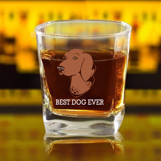 Best Dog Ever GSP Lover German Shorthaired Pointer Square Whiskey Glasses