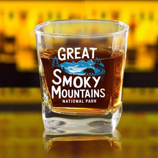 Great smoky mountains national park. Square Whiskey Glasses
