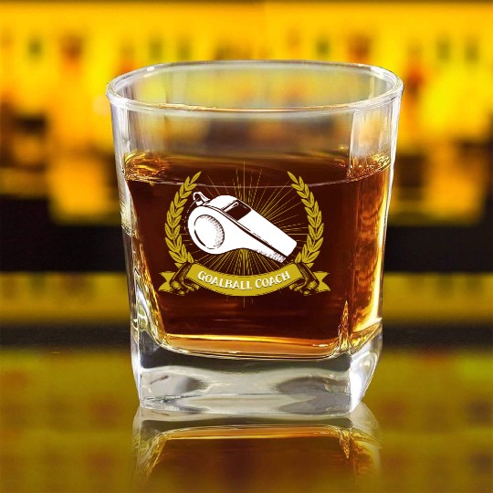 Goalball Coach Blind Athlete Funny Goalball Player Square Whiskey Glasses