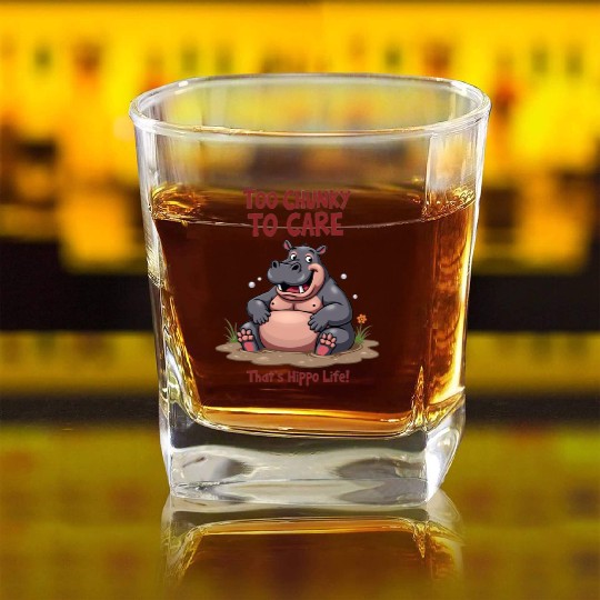Chunky Hippo, That’s Hippo Life Square Whiskey Glasses
