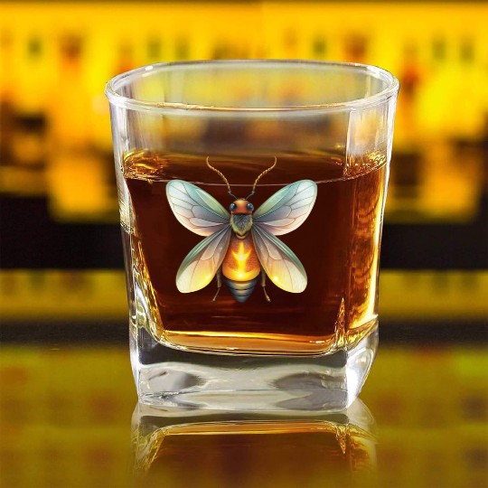 Shiny Firefly Square Whiskey Glasses