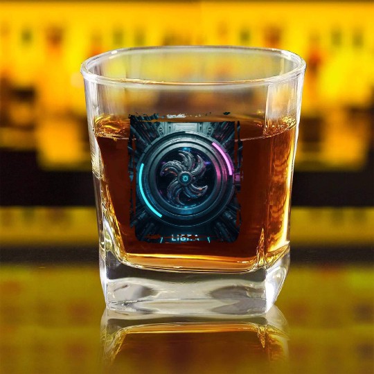 Zodiac sign Libra in cyberpunk era Future Square Whiskey Glasses
