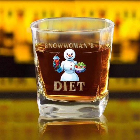 Snowwoman's Smoothie Surprise Square Whiskey Glasses