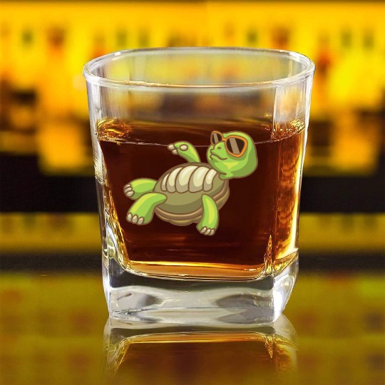 Sea Turtle Ocean Beach Relaxing Turtle Square Whiskey Glasses