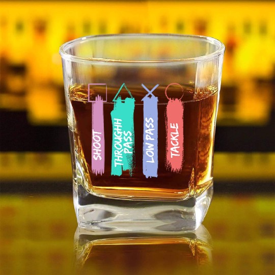 Playstation Button Square Whiskey Glasses