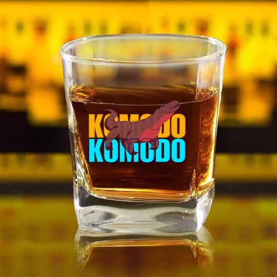 Fierce Komodo Dragon Square Whiskey Glasses