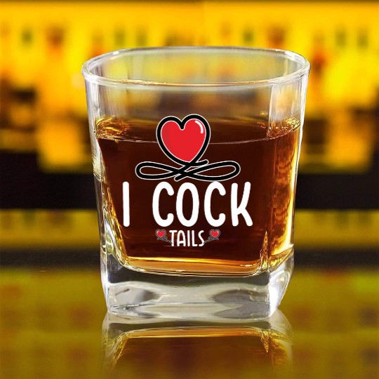 Funny I Love Cocktails 6 Square Whiskey Glasses