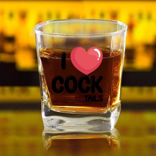 Funny I Love Cocktails 1 Square Whiskey Glasses