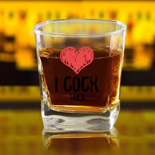 Funny I Love Cocktails 3 Square Whiskey Glasses