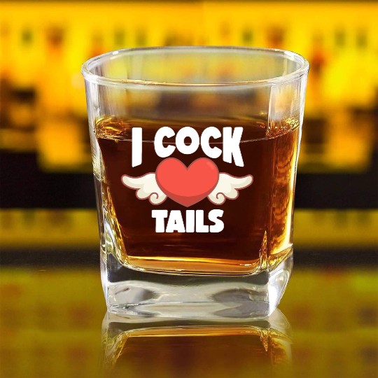 Funny I Love Cocktails 8 Square Whiskey Glasses