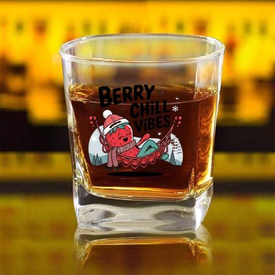Berry Chill Vibes Square Whiskey Glasses