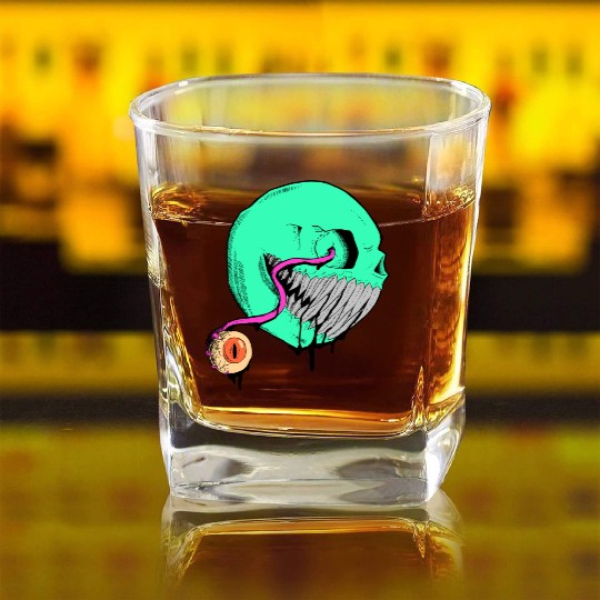 Cringe Zombie Pac Man Square Whiskey Glasses