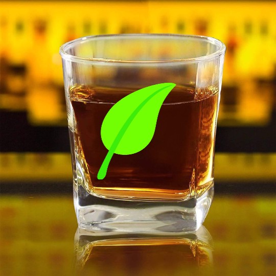Green Beautiful Leaf Eco Spring Summer Cool Nature Square Whiskey Glasses