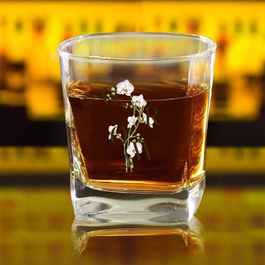 Grow Orchid Square Whiskey Glasses