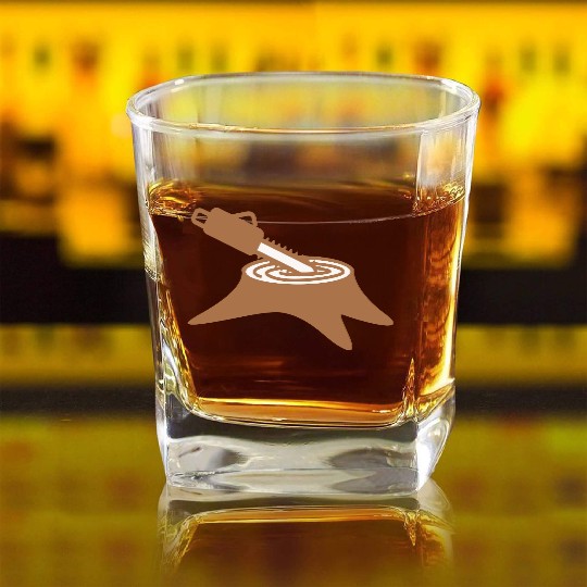 Chainsaw Tree Felling Lumberjack Forest Stump Wood Square Whiskey Glasses