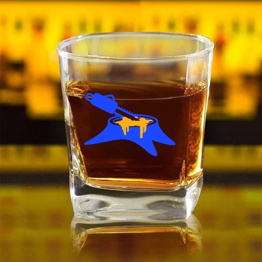 Chainsaw Tree Felling Lumberjack Forest Stump Wood Square Whiskey Glasses