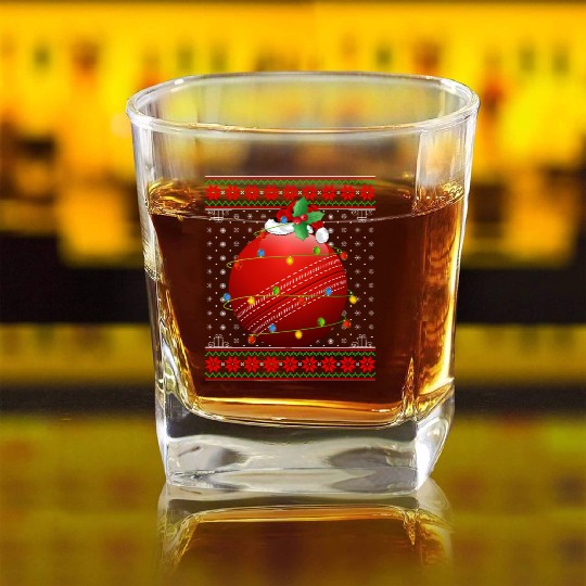 Cricket Player Christmas Square Whiskey Glasses