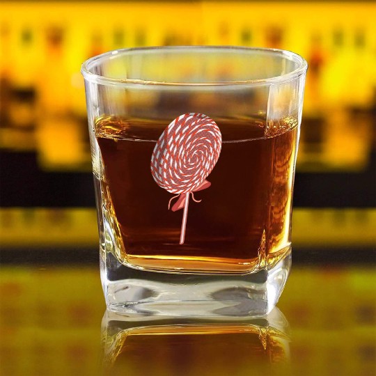 Delicious Sweets Cool Lollipop Square Whiskey Glasses