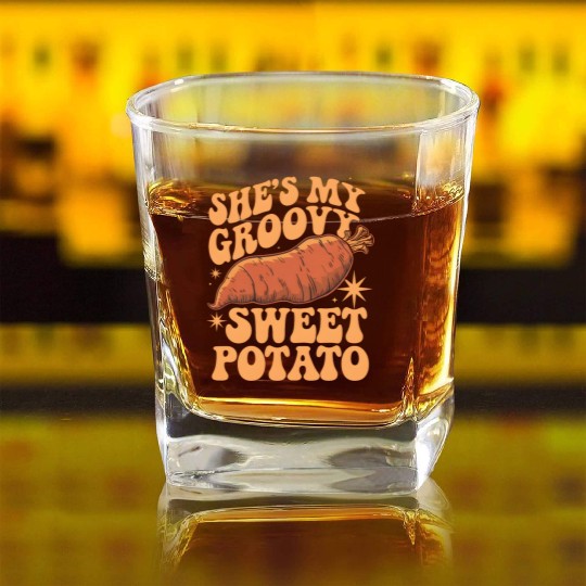 She's my Groovy Sweet Potato Square Whiskey Glasses
