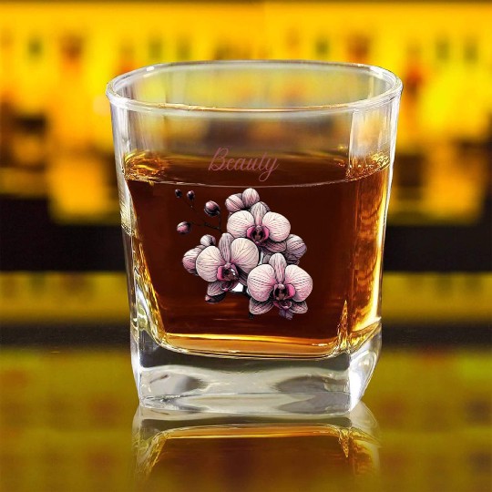 Orchid Elegance: A Symbol of Timeless Beauty Square Whiskey Glasses