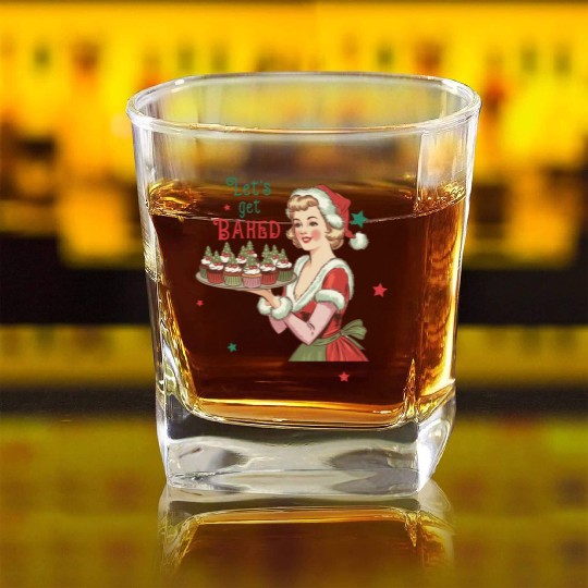 Santa Christmas, Christmas Retro Square Whiskey Glasses