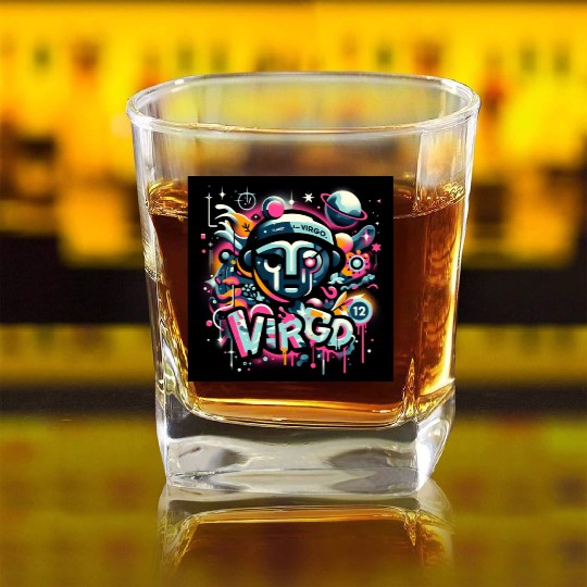 planet virgo robo Square Whiskey Glasses