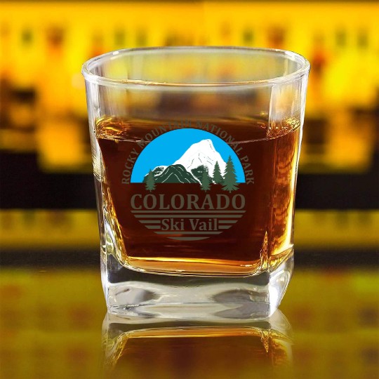 Vail Colorado ski resort Square Whiskey Glasses