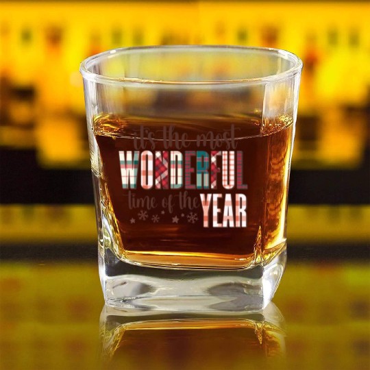 Merry christmas, Christmas Retro Square Whiskey Glasses