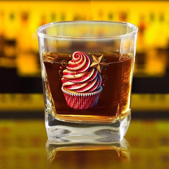 Christmas ice cream, Merry Christmas Square Whiskey Glasses