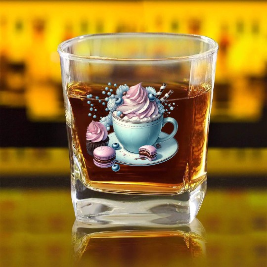 Christmas ice cream, Coquette Chistmas Square Whiskey Glasses