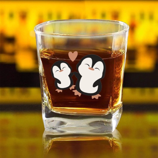 Brown Flat Illustrative Newborn Square Whiskey Glasses