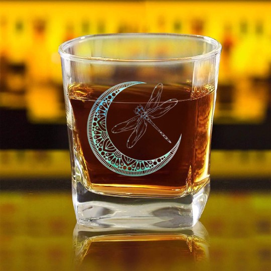 Moon Nature Insect Animal Gift Wildlife Night Square Whiskey Glasses