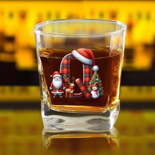 Merry Christmas, Christmas Retro Square Whiskey Glasses