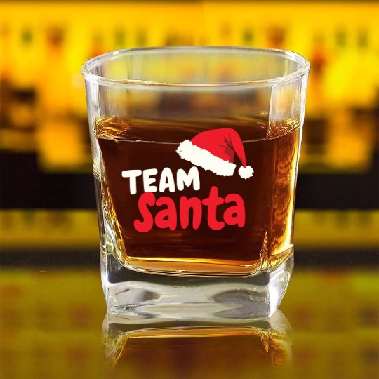 Team Santa Santa Claus Christmas Santa Claus Square Whiskey Glasses