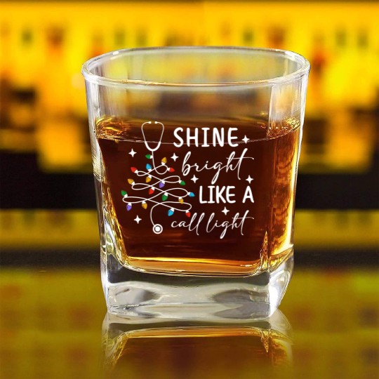 Merry Christmas, Christmas Retro Square Whiskey Glasses