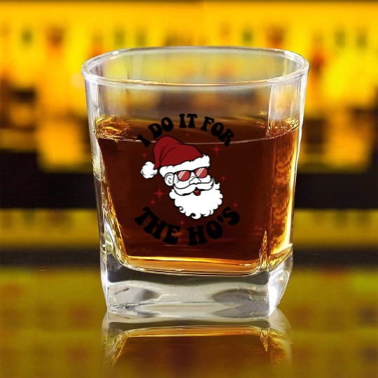 Santa Christmas, Christmas Retro Square Whiskey Glasses