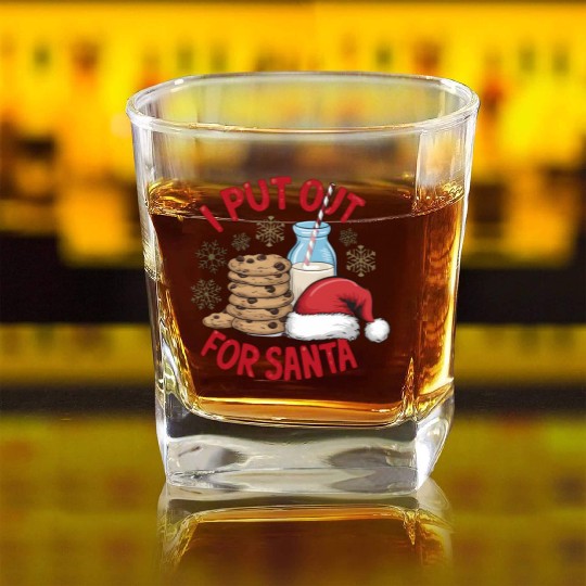 Merry Christmas, Christmas Retro Square Whiskey Glasses