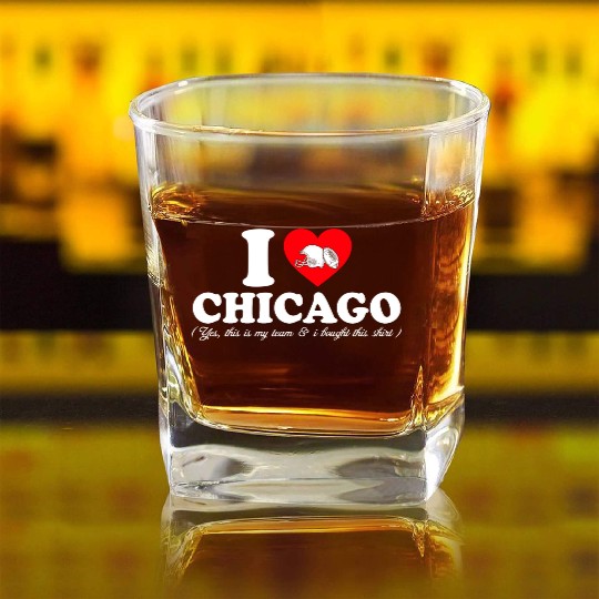 Groovy I Love CHICAGO Square Whiskey Glasses