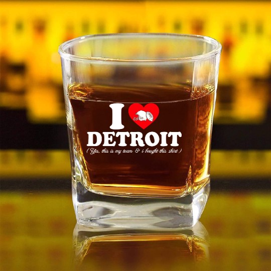 Groovy I Love Detroit Square Whiskey Glasses
