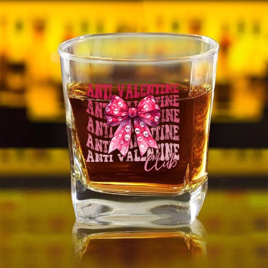 Anti Valentine Club Square Whiskey Glasses