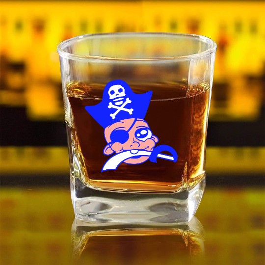 Funny Baby Pirate Head Cute Cool Cap Sabre Toddler Square Whiskey Glasses