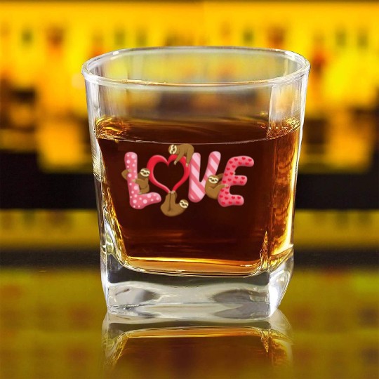 Valentines Day, Valentine Retro Square Whiskey Glasses