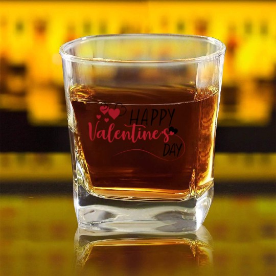 Valentines Day, Valentine Retro Square Whiskey Glasses