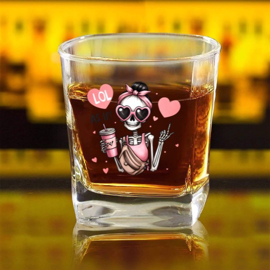 Happy Valentines, Valentine Retro Square Whiskey Glasses