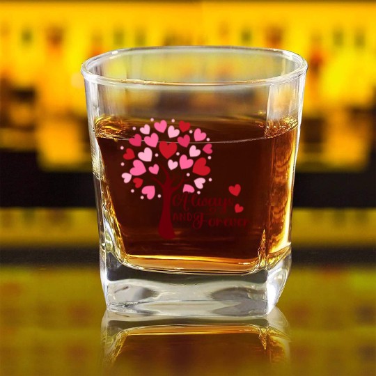 Valentines Day, Valentine Retro Square Whiskey Glasses