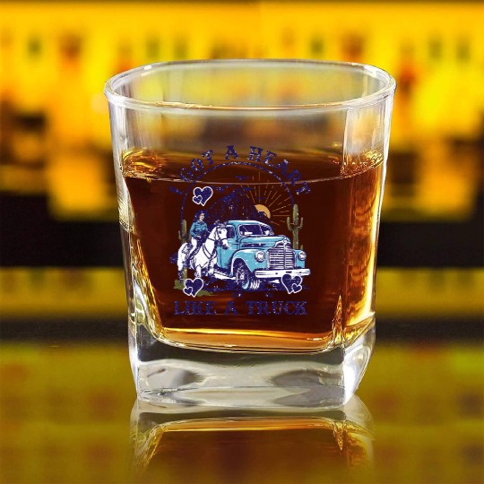 I Got A Heart Like A Truck Square Whiskey Glasses